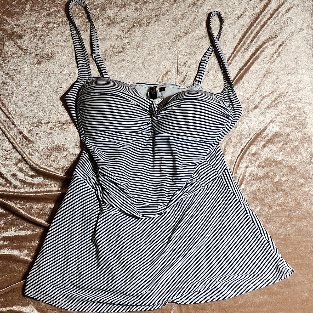Striped One-Piece Swimsuit Swim Dress